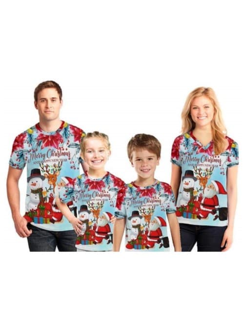 Camisa de Navidad Familiar Merry Christmas Happy New Year