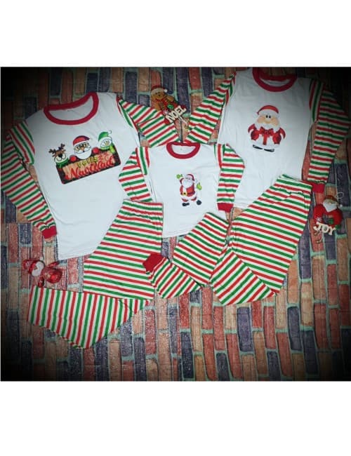 Pijama Navidad Familiar Santa, Reno y Muñeco de Nieve Cuadros Verde Blanco Rojo Marketplace506