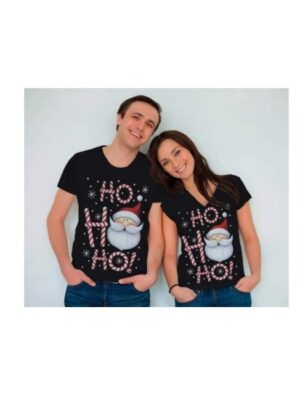 Camisa Navidad Pareja Hohoho Negra Marketplace506