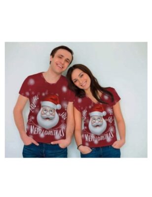 Camisa Navidad Pareja Santa Roja Marketplace506